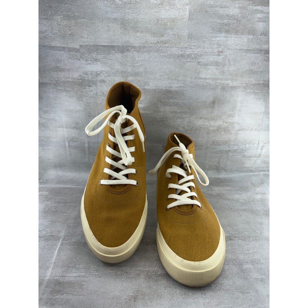 Everlane Forever Mid-Top Sneakers Ochre Yellow Organic Cotton Mens 7 Womens 9